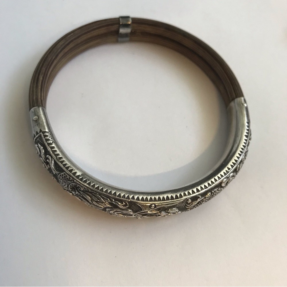 Sterling Silver and Bamboo collectors Chinese Bangle